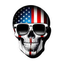 cool skull illustration on transparent background png