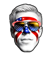 face illustration with colored paint of the American flag png