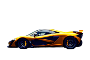 Orange Sports Car On Transparent Background png