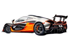 Orange Sports Car On Transparent Background png