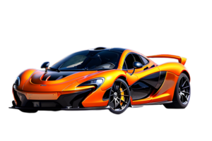 Orange Sports Car On Transparent Background png