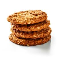 Delicious Anzac Biscuits isolated on white background photo