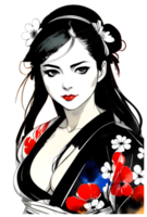 asiatisk flicka illustration transparent bakgrund png