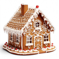 Gingerbread house isolated on transparent background png