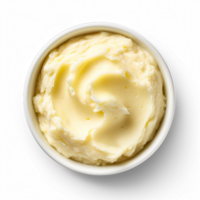 Mashed potatoes top view isolated on transparent background png