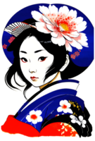 asiatisch Mädchen Illustration transparent Hintergrund png