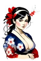 asiatique fille illustration transparent Contexte png