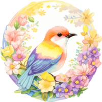 Cute Bird Illustration AI Generative png