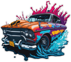 The Splash Art of Car Illustration AI Generative png