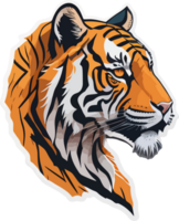 Simple Art of Tiger Head with AI Generative png