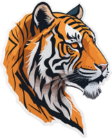 sencillo Arte de Tigre cabeza con ai generativo png