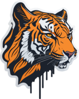 Simple Logo Illustration of Tiger Head AI Generative png