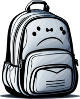 Black and White Backpack Bag Illustration AI Generative png