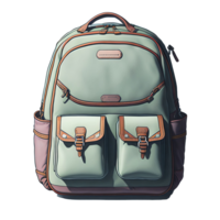 School Backpack Transparent Background AI Generative png