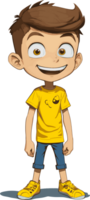 Smilling boy cartoon with ai generative png
