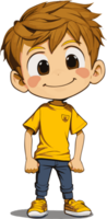 A boy wearing yellow shirt ai generative png