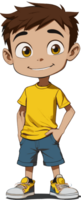 A boy wearing yellow shirt with ai generative png