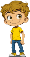 Smilling Kid wear Yellow T shirt with AI Generative png