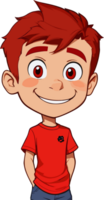 Front View of Smiling Boy with AI Generative png