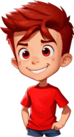 Front View of Smiling Boy Character with AI Generative png