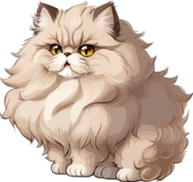 Fluffy Persian Cat Cartoon AI Generative png