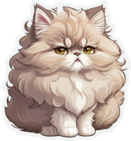 Fluffy Brown Persian Cat Sticker Cartoon png