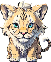 Cute Baby Lion Face Sticker AI Generative png