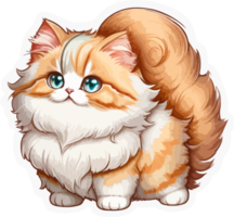 Fluffy Muchkin Cat Cartoon with AI Generative png