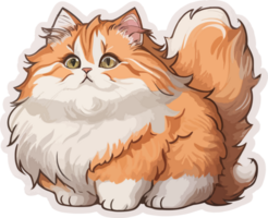 Fluffy Muchkin Cat Cartoon in AI Generative png