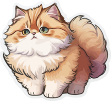 Fluffy Muchkin Cat Cartoon AI Generative png