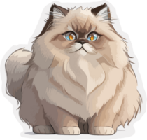 duveteux himalayen chat dessin animé ai génératif png