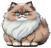 Fluffy Himalayan Cat Character in AI Generative png