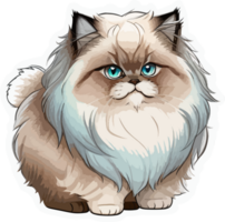 Fluffy Himalayan Cat Character with AI Generative png