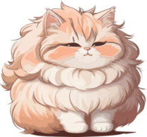 Fluffy Ragamuffin Cat Mascot with AI Generative png