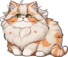 Fluffy Ragamuffin Cat Illustration with AI Generative png