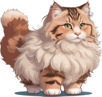 Fluffy Scottish Cat Sticker with AI Generative png