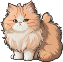 Fluffy Ragamuffin Cat Illustration AI Generative png
