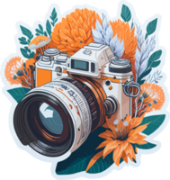 Retro Camera Clip Art AI Generative png