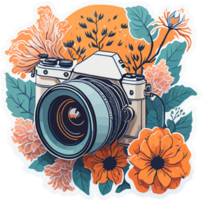 Retro Camera Illustration AI Generative png