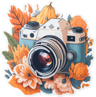 Classic Camera Clipart AI Generative png