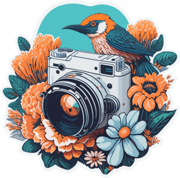 rétro caméra graphique avec ai génératif png