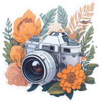 retro camera grafisch ai generatief png