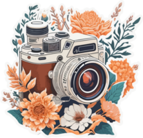 Classic Camera Sticker AI Generative png