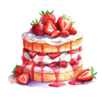 délicieux fraise gâteau ai génératif png