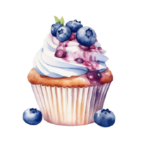 Blueberry Cup Cake AI Generative png