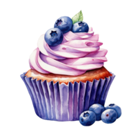 Blueberry Cup Cake AI Generative png