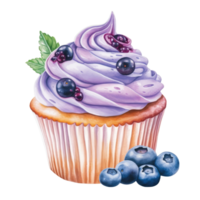 Blueberry Cup Cake AI Generative png