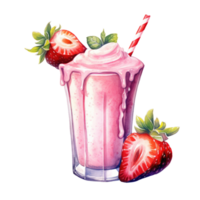 Sweet Strawberry Smoothie AI Generative png