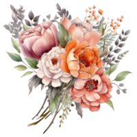 Flower Bouquet Arrangement AI Generative png