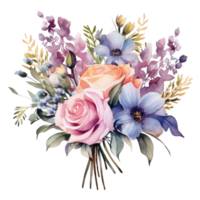 Flower Bouquet Arrangement AI Generative png